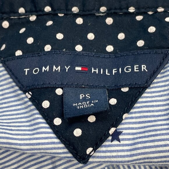 Tommy Hilfiger Blue & White Striped Star Print Womens Long Sleeve Shirt Sz PS - Picture 6 of 8